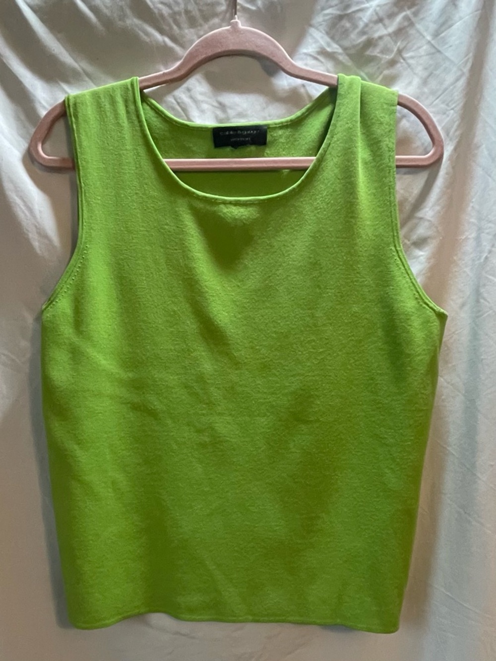 Sleeveless Lime Green Knit Tank Top Women’s Large